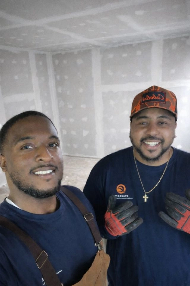 Eversafe Restoration workers performing drywall restoration