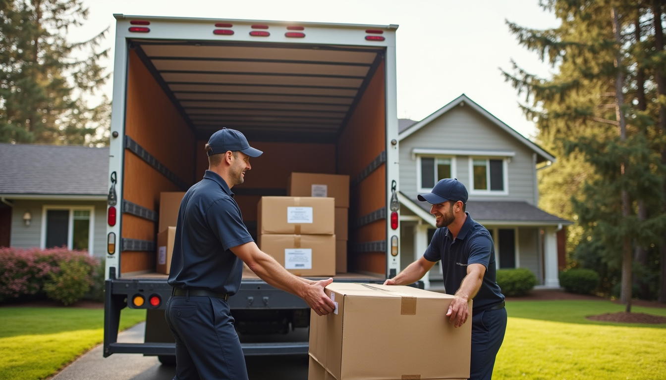Move Forward LLC crew loading truck on I-90 corridor