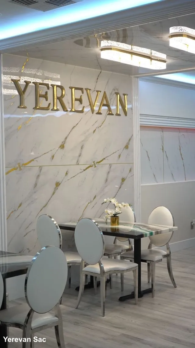 A sophisticated dining space within Yerevan Sac restaurant