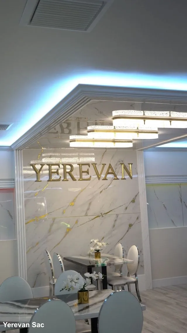 A vertical shot of a modern and luxurious restaurant interior — Yerevan Sac, Carmichael CA