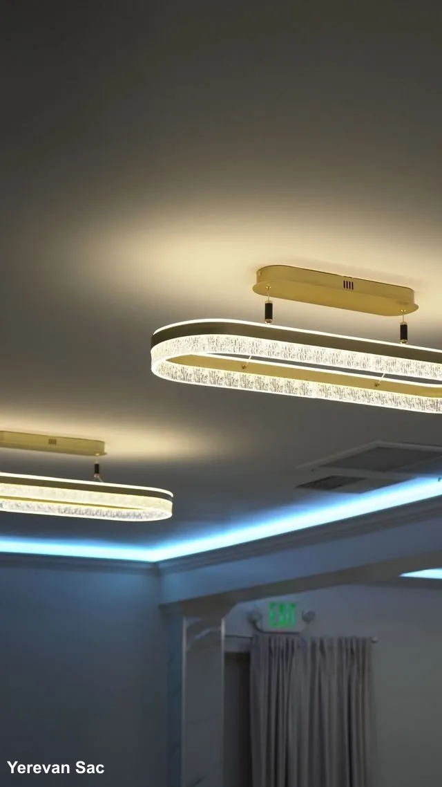 This image showcases the elegant interior lighting of Yerevan Sac restaurant